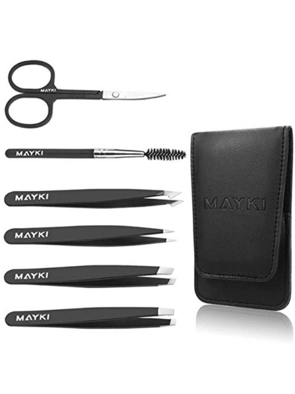 Professional Stainless Steel Eyebrow Tweezers Set 6 PCS Precision Hair Removal